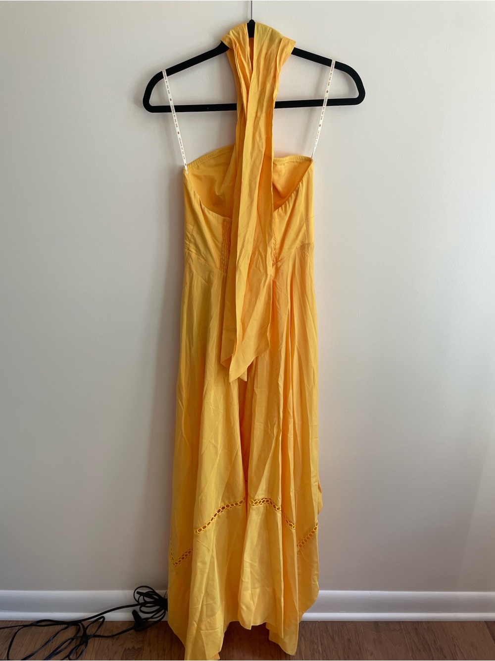 NWT Farm Rio Yellow Sleeveless Halter Maxi Dress Summer Asymmetrical Dress - Picture 5 of 7